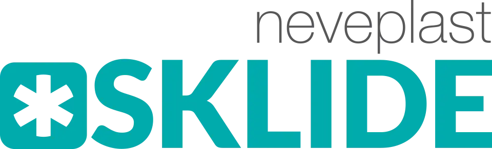 Neveplast SKLIDE 系列产品的标准官方标志，用于网页、目录和营销资料。