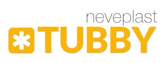 Neveplast TUBBY 官方品牌标志，用于四季滑道与娱乐产品系列。